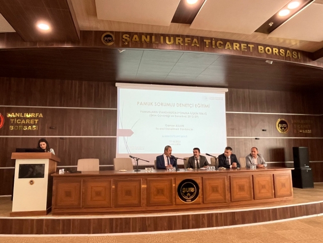 ŞANLIURFA TİCARET BORSASI EV SAHİPLİĞİNDE PAMUK SORUMLU DENETÇİ (PSD) EĞİTİMİ BAŞLADI
