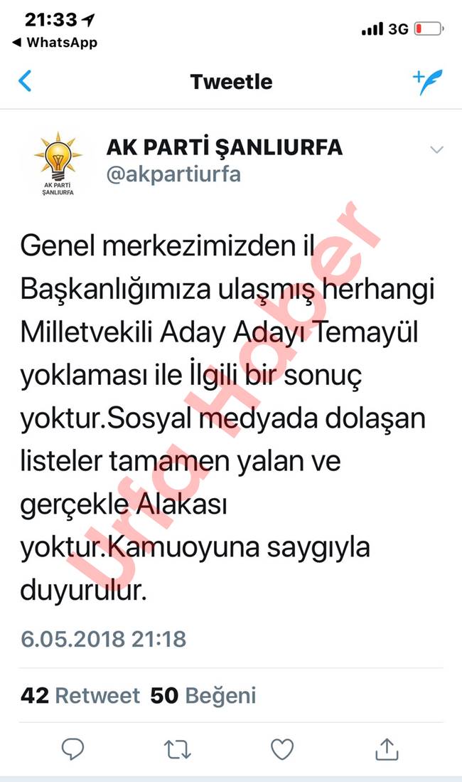 AK Partiden Yalanlama