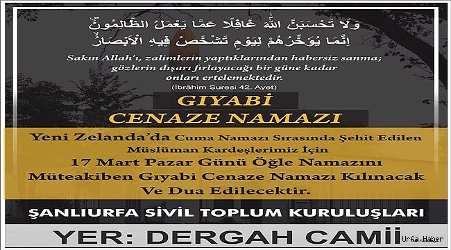 Gıyabi Cenaze Namazı Kılacaklar