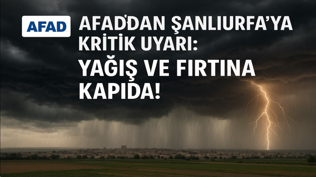 AFAD’dan Şanlıurfa’ya Kritik Uyarı: Yağış ve Fırtına Kapıda!