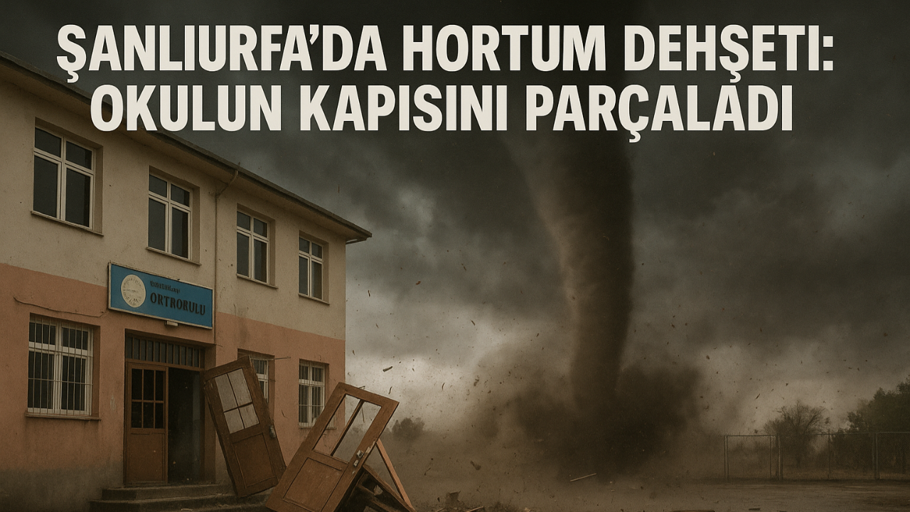 Şanlıurfa’da Hortum Dehşeti: Okulun Kapısını Parçaladı