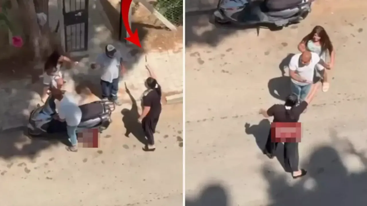 Sokakta Dehşet:Anne Elinde Bıçakla Kızını Kovaladı