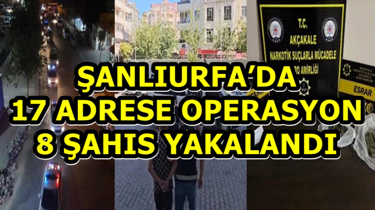 Şanlıurfa’da 17 Adrese Operasyon: 8 Şahıs Yakalandı