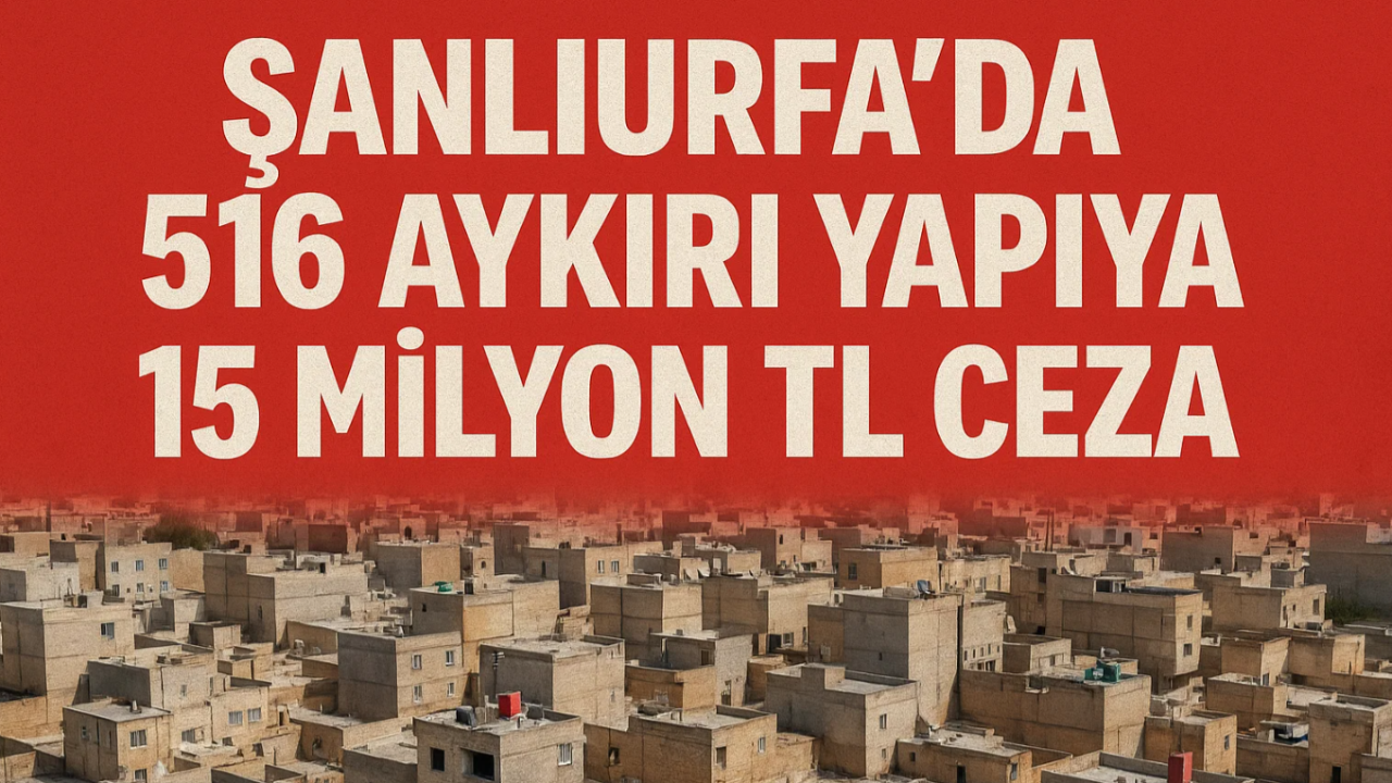 Şanlıurfa'da 516 Aykırı Yapıya 15 Milyon TL Ceza