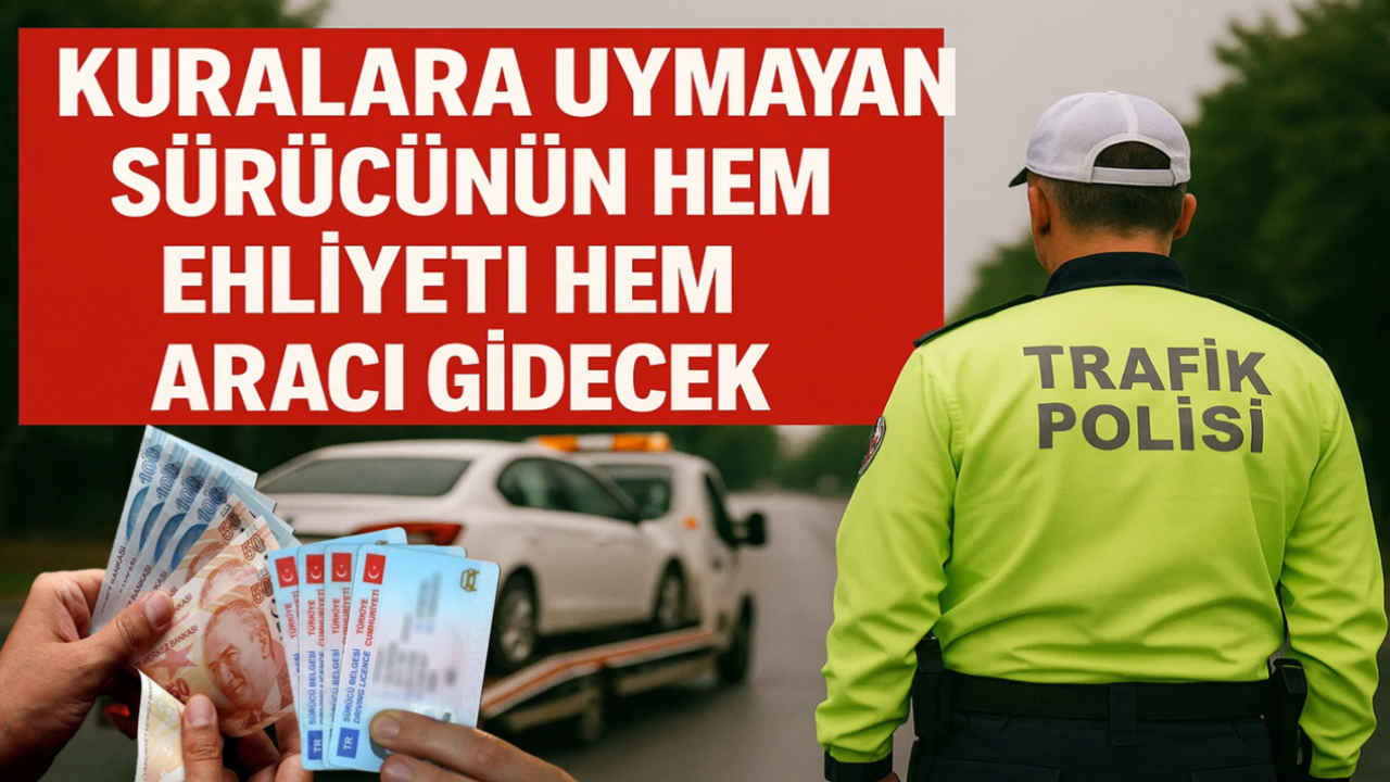 Kurallara Uymayan Sürücünün Hem Ehliyeti Hem Aracı Gidecek