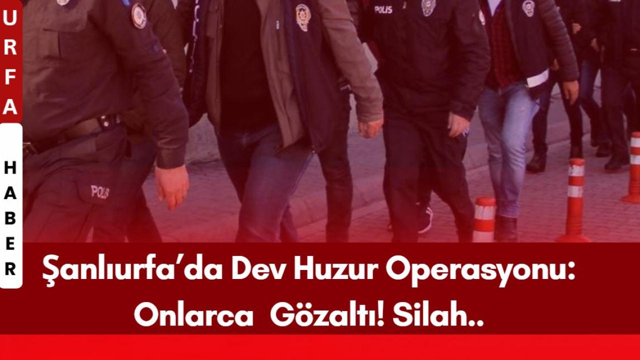 Şanlıurfa’da Dev Huzur Operasyonu: Onlarca  Gözaltı! Silah..