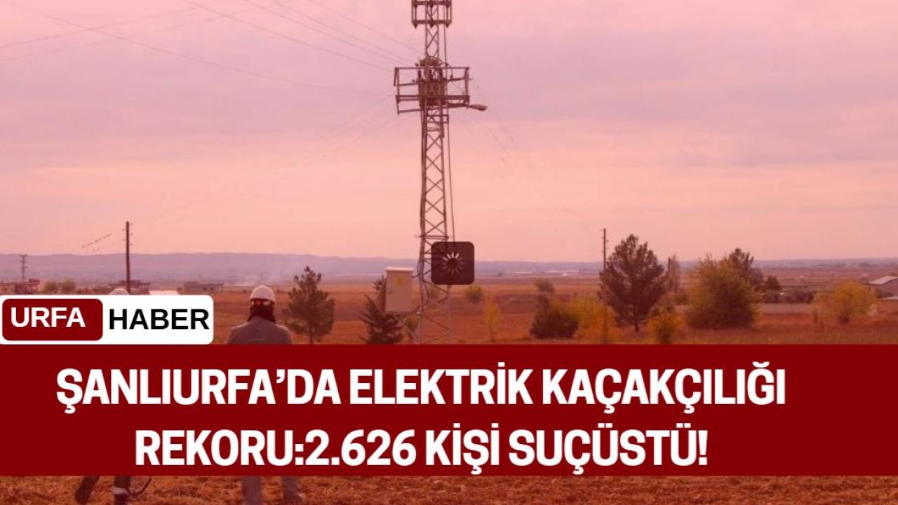 Şanlıurfa’da Elektrik Kaçakçılığı Rekoru:2.626 Kişi Suçüstü!