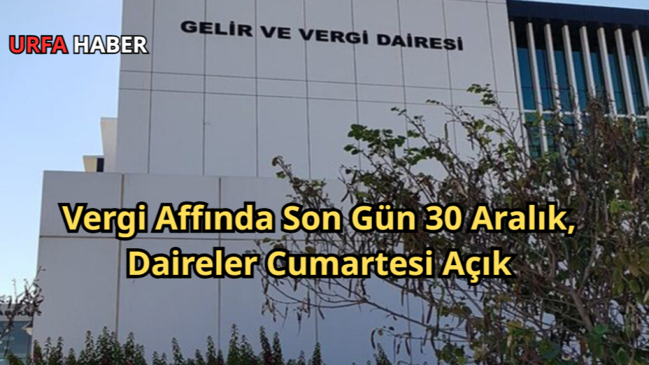 Vergi Affında Son Gün 30 Aralık, Daireler Cumartesi Açık