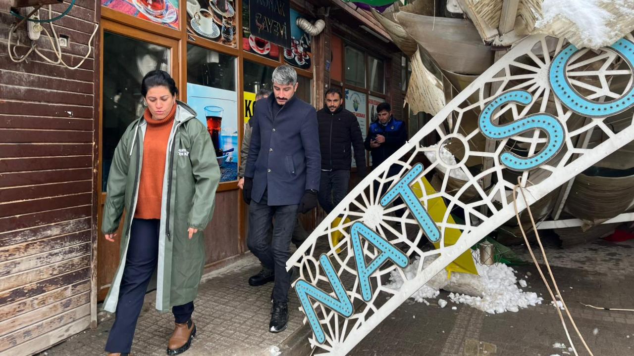 Suruç Sanat Sokağı’ndaki çökmeyi eş başkanlar inceledi!