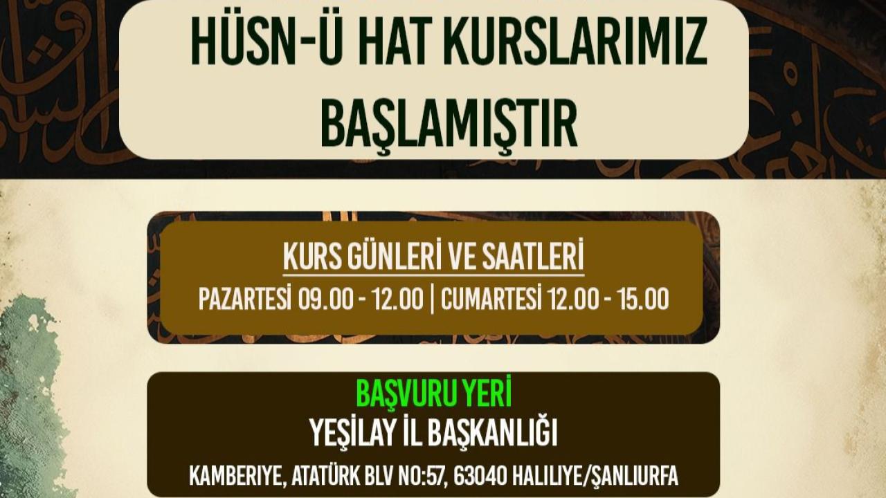 Yeşilay Şanlıurfa şubesinden ücretsiz sanat kursları