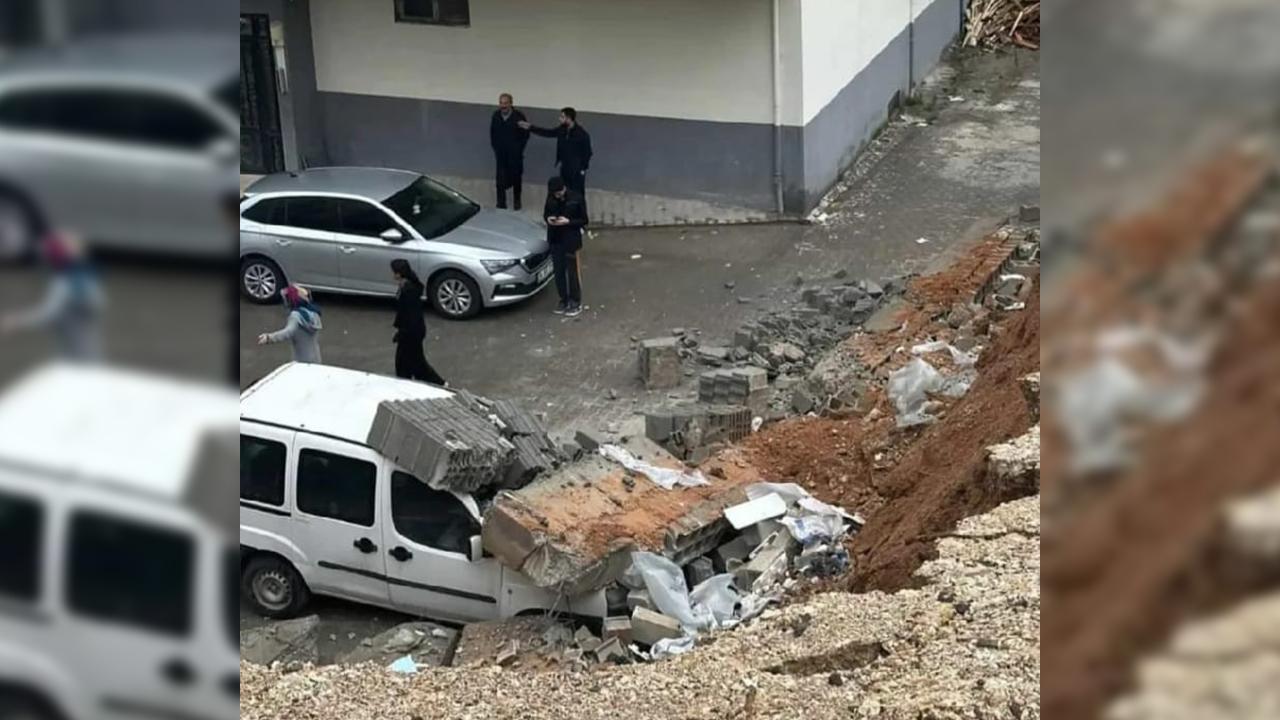 Urfa’da aşırı yağış istinat duvarını yıktı: O anlar kamerada!