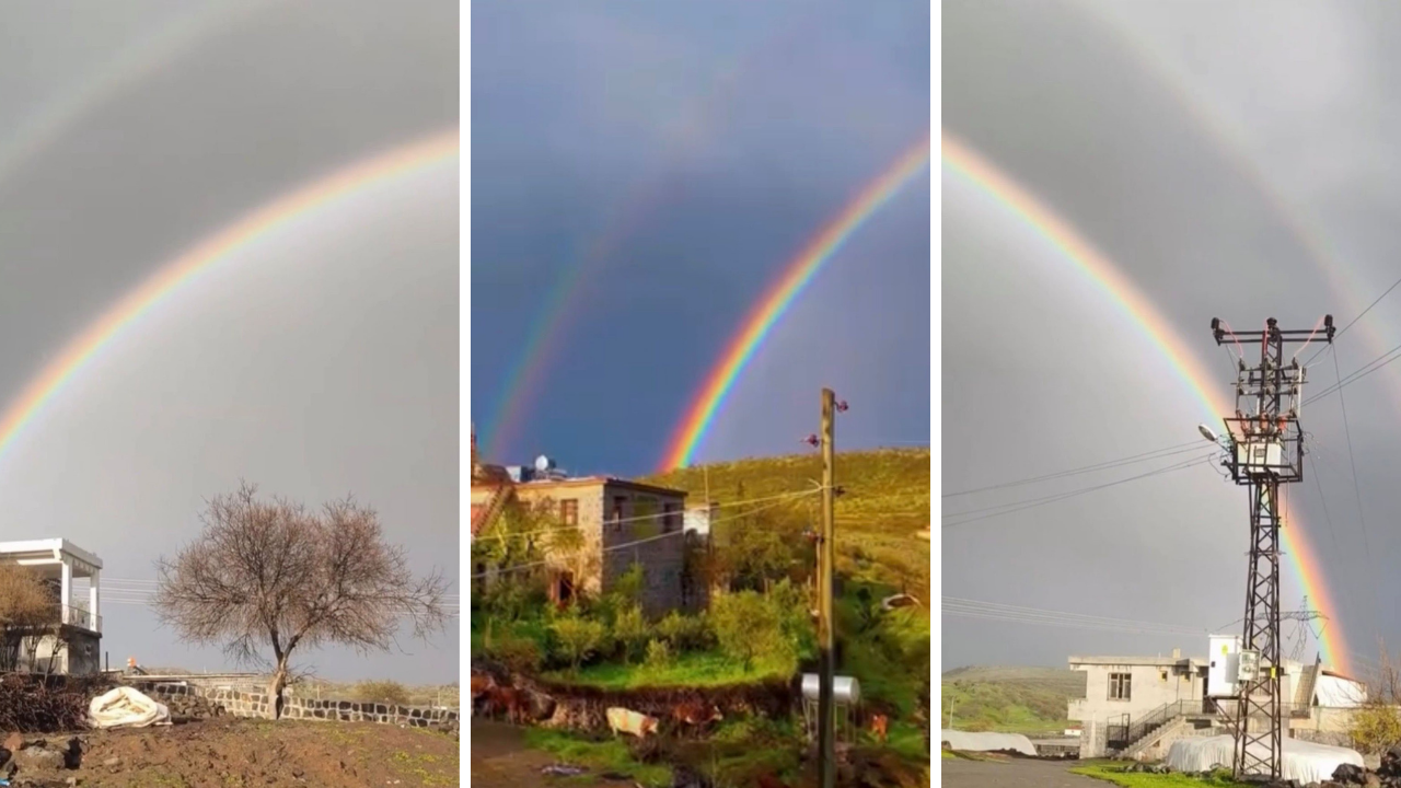 Şanlıurfa'da sağanak sonrası gökkuşağı mest etti!