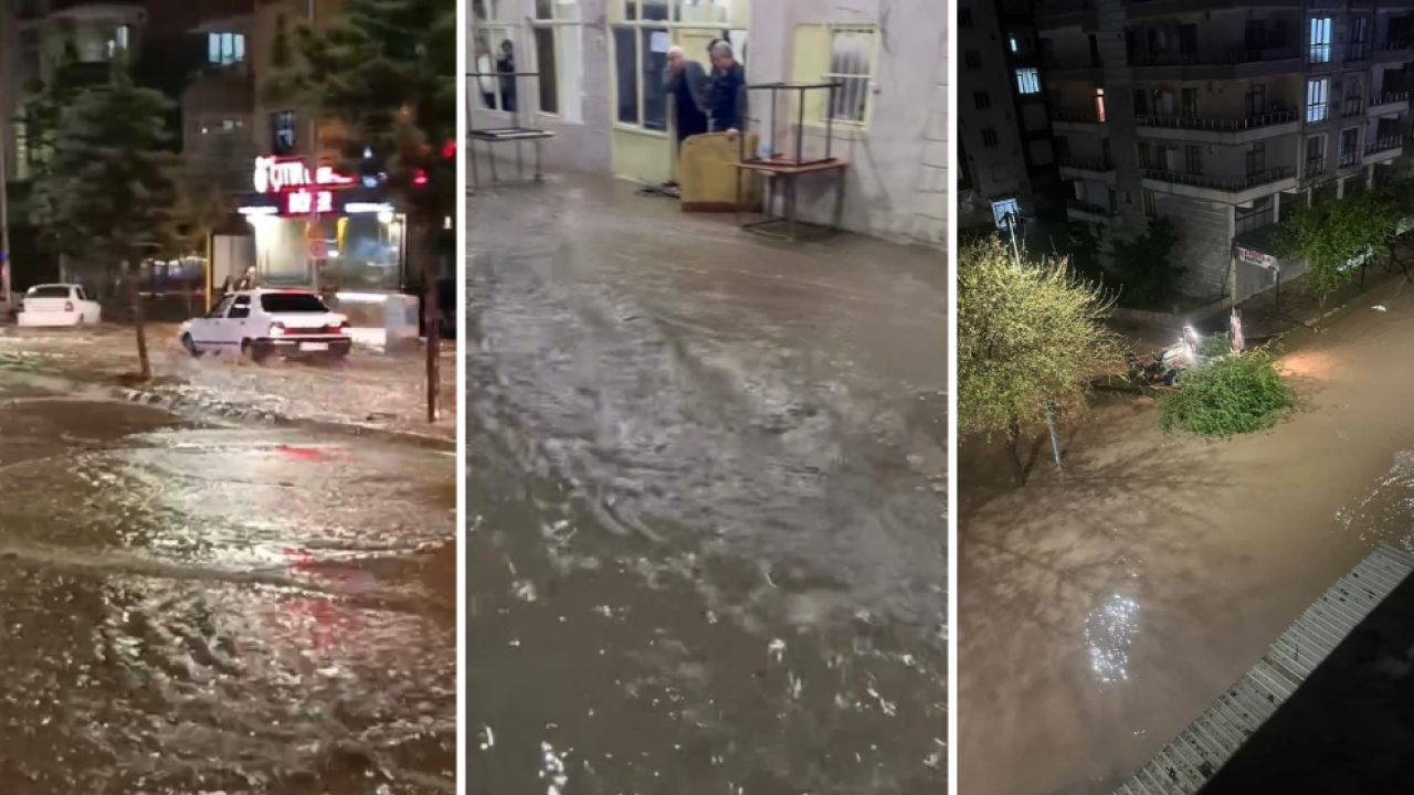Siverek’te dolu ve sağanak hayatı felç etti!