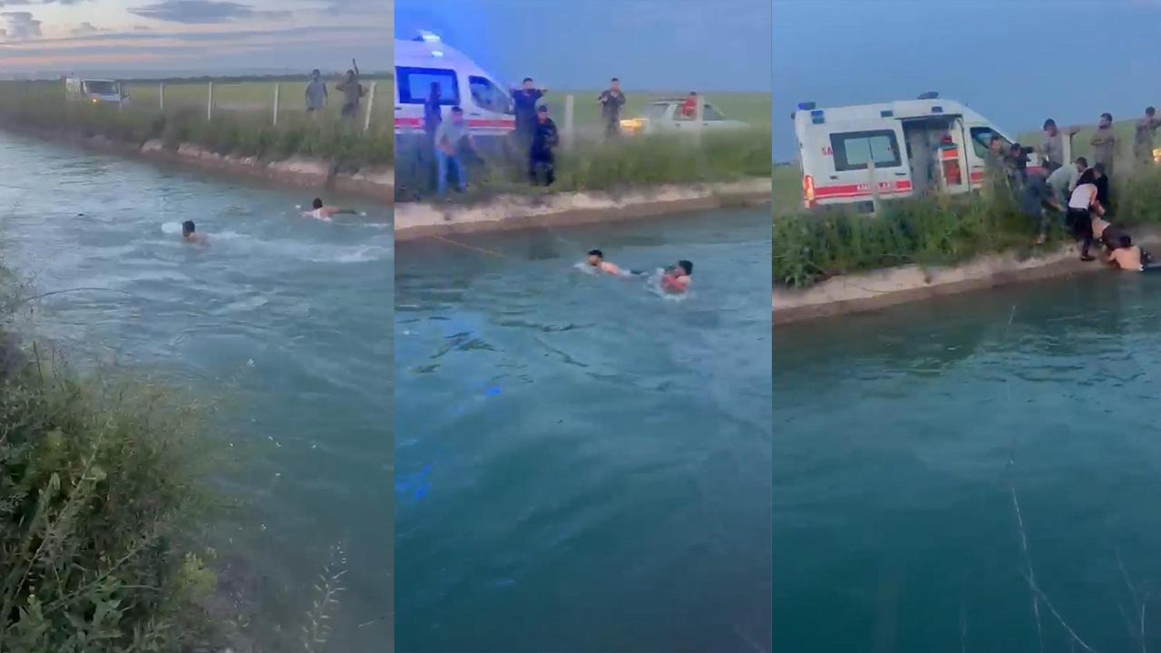 Urfa'da araç sulama kanalına düştü: O anlar kamerada!