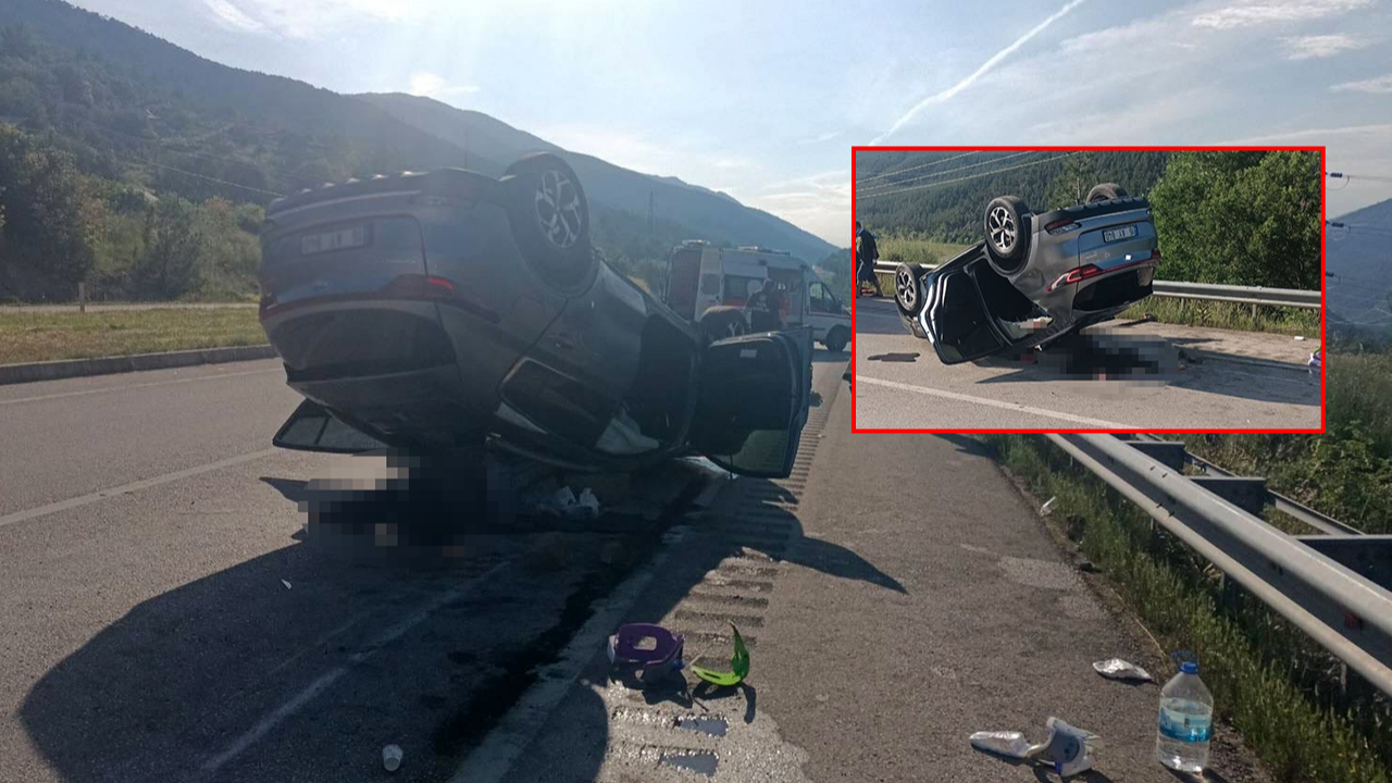 Takla atan otomobilde acı bilanço!