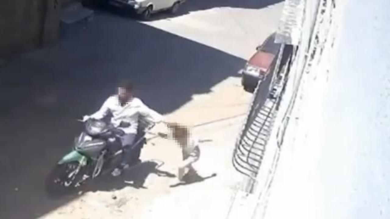Vicdansız babadan dehşet: Kızını motosikletle sürükledi!