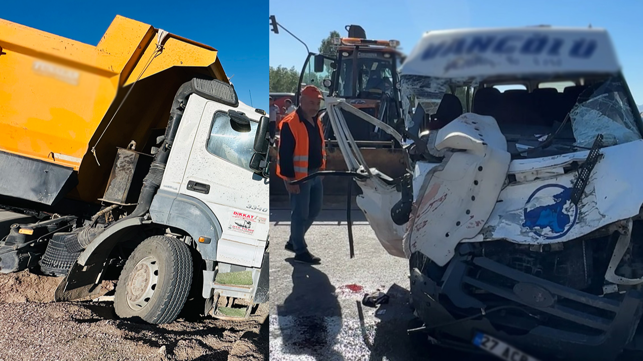Yolcu minibüsü ile kamyon çarpıştı: Ölü ve yaralılar var!
