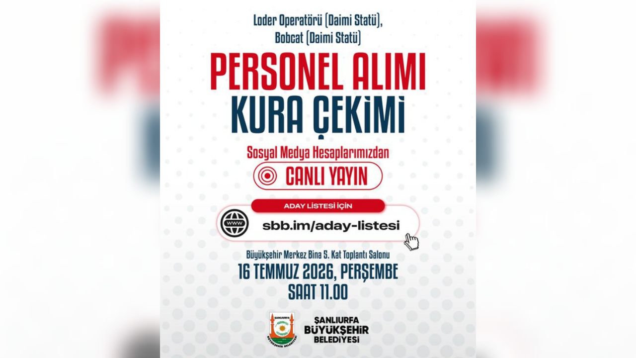 Büyükşehir personel alım kurası yarın çekilecek!
