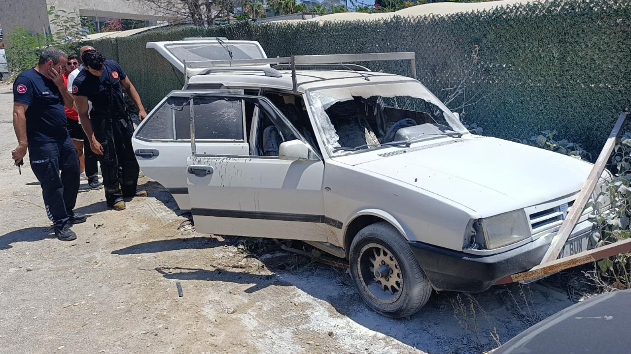 Otele ölçü almaya gitti! Aracını yanmış halde buldu!