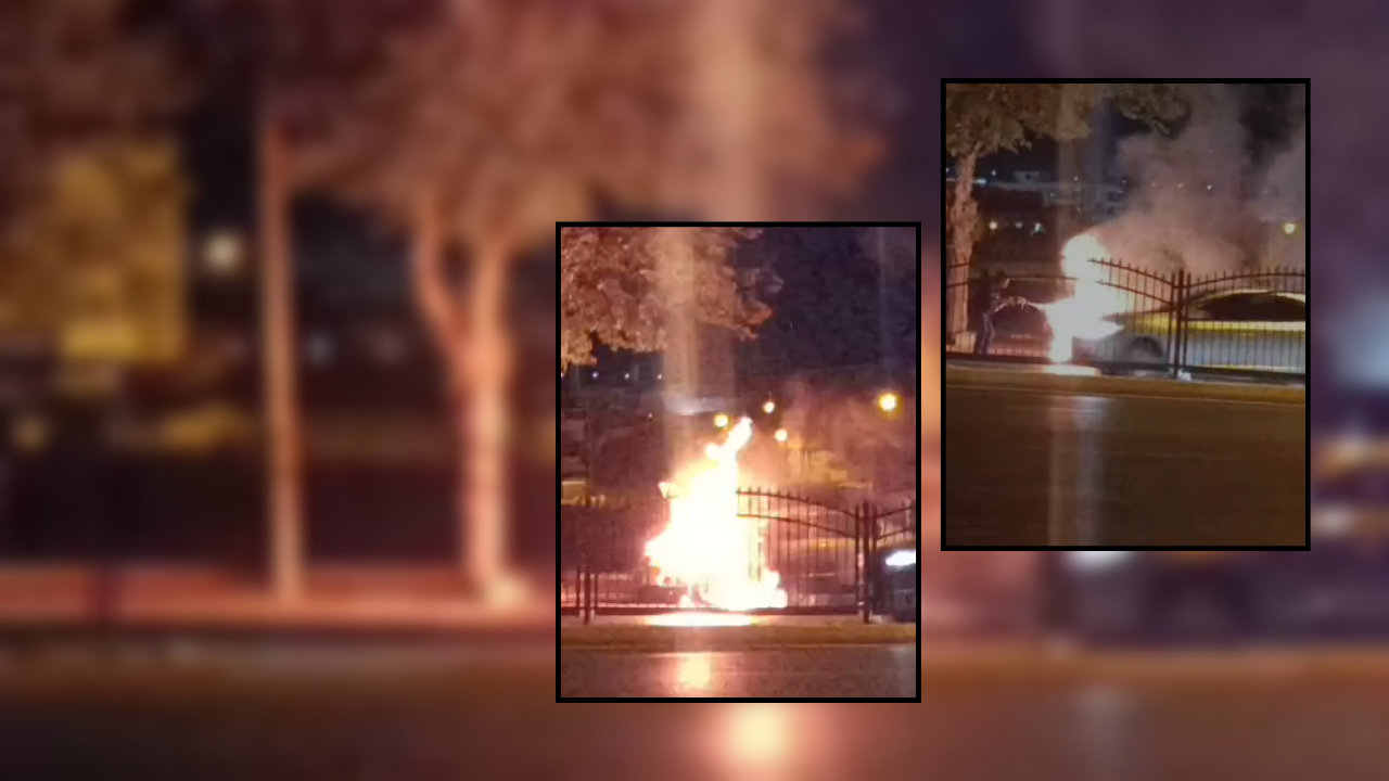 Urfa'da seyir halindeki araç alev topuna döndü!