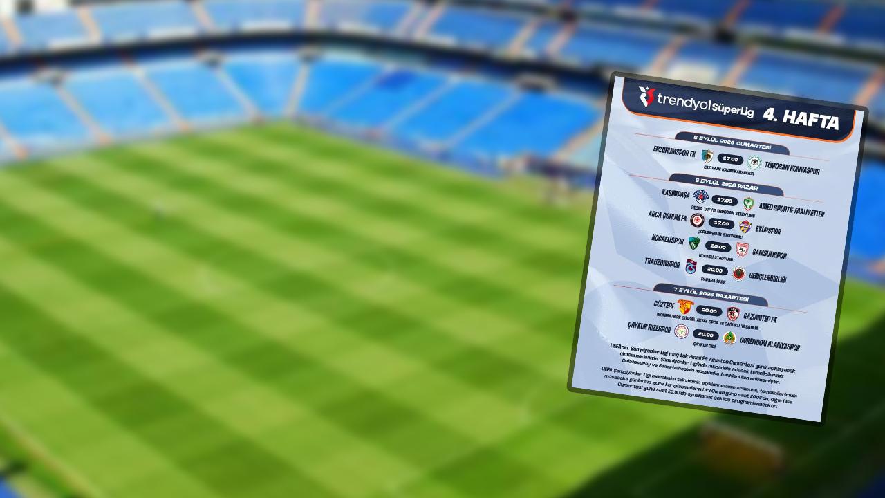 Süper Lig'de 4. haftanın programı belli oldu!