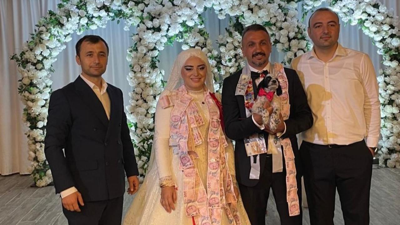 Düğünde altın yerine takılan takı şaşırttı!