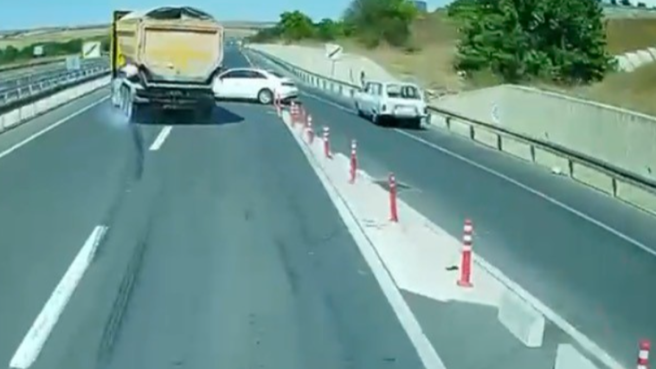 Tır şoförünün dikkati faciayı önledi: O anlar kamerada