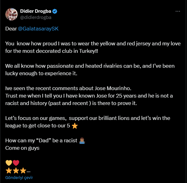 Drogba'dan Mourinho'ya Destek!