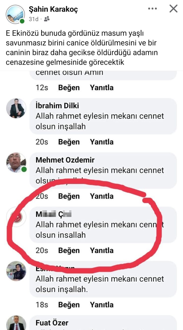 Cinayetle Suçlanan Muhtar Taziye Mesajı Yayınladı