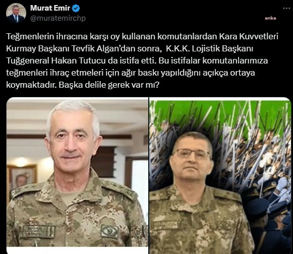 "TSK'daki Istifalar, Komutanlara Baskı Yapıldığını Gösteriyor"