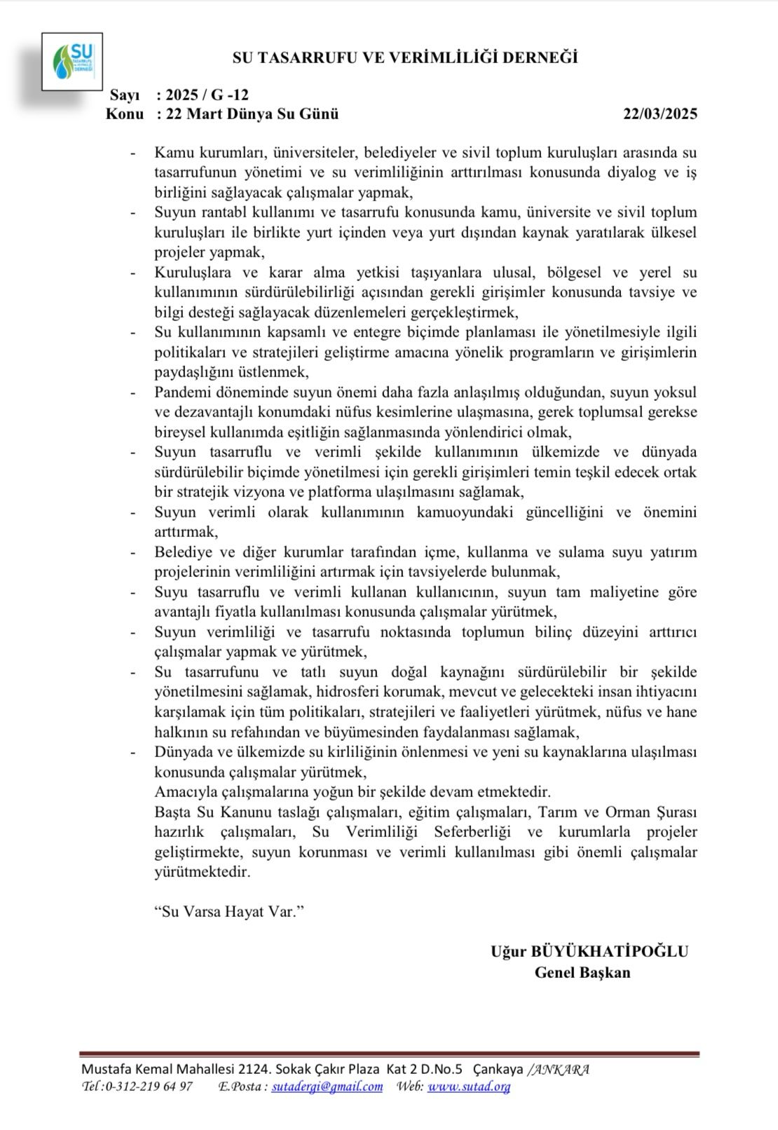 Su Tasarrufu İçin Seferberlik