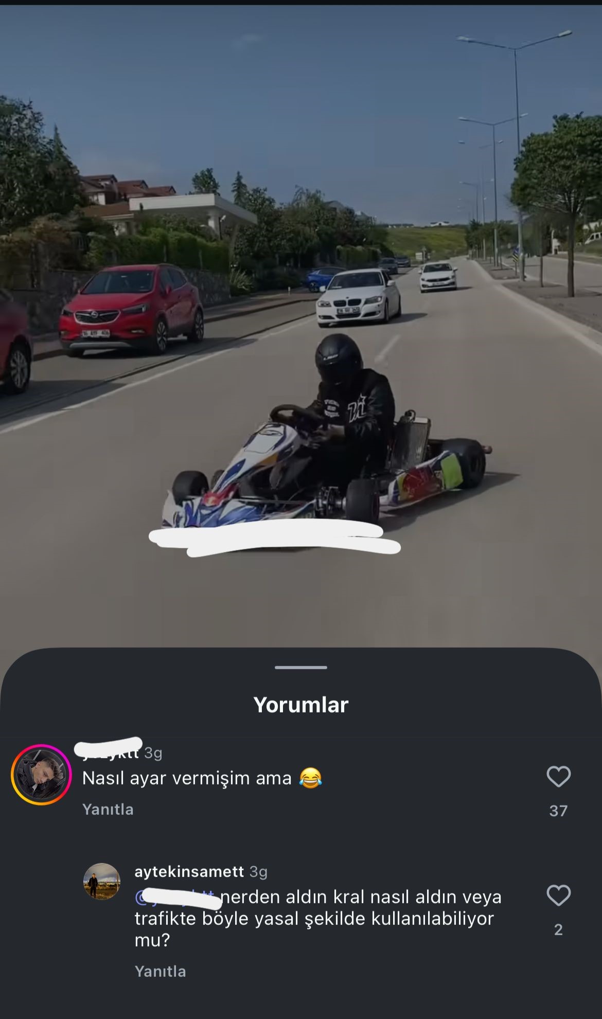 Go-Kart Sürücüsü Bursa'da Huzurevi Önünde Drift Attı