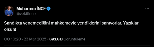 İnce'den, İmamoğlu'nun Tutuklanmasına İlişkin Açıklama