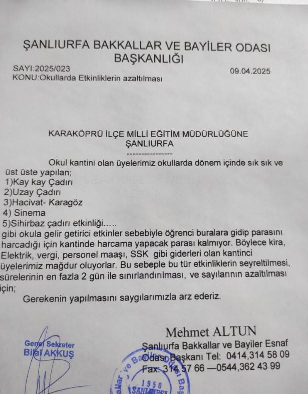 Şanlıurfa'da Kantinciler Etkinlikler Yüzünden Zorluk Yaşıyor