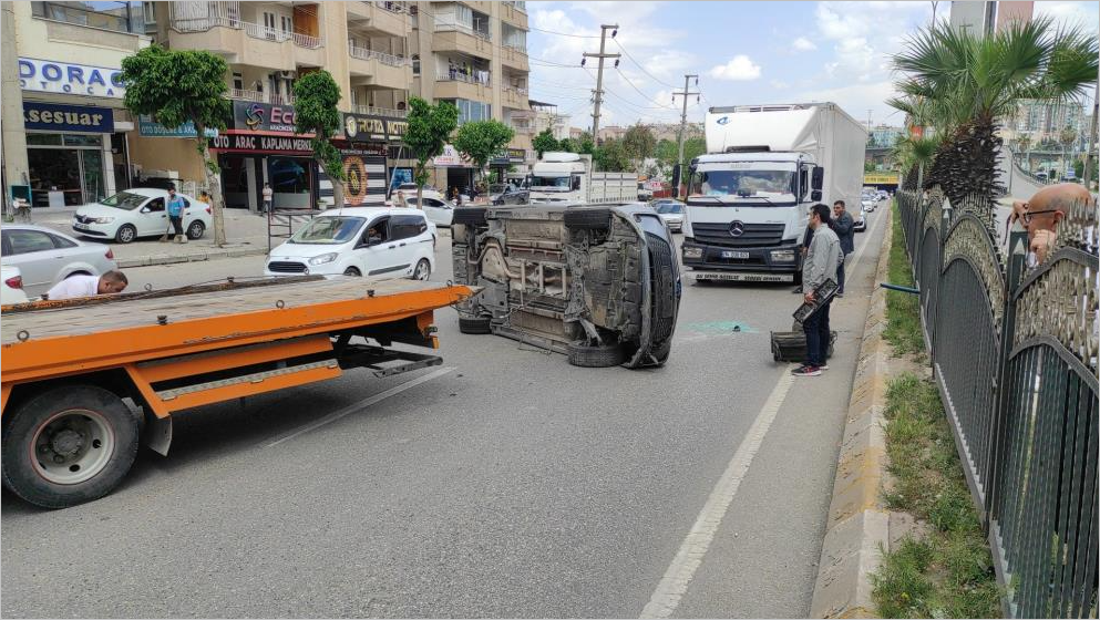 Şanlıurfa’da Korkutan Kaza: Otomobil Ters Döndü!