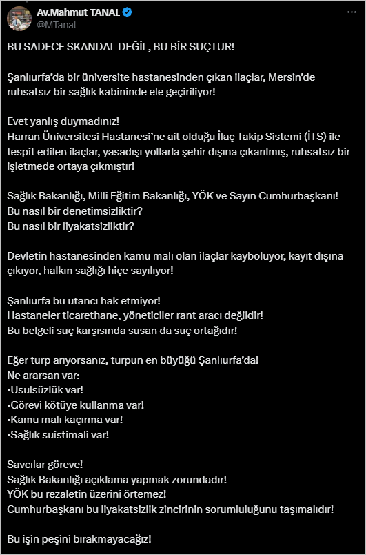 Harran Üniversitesi İlaç Skandalıyla Gündemde!