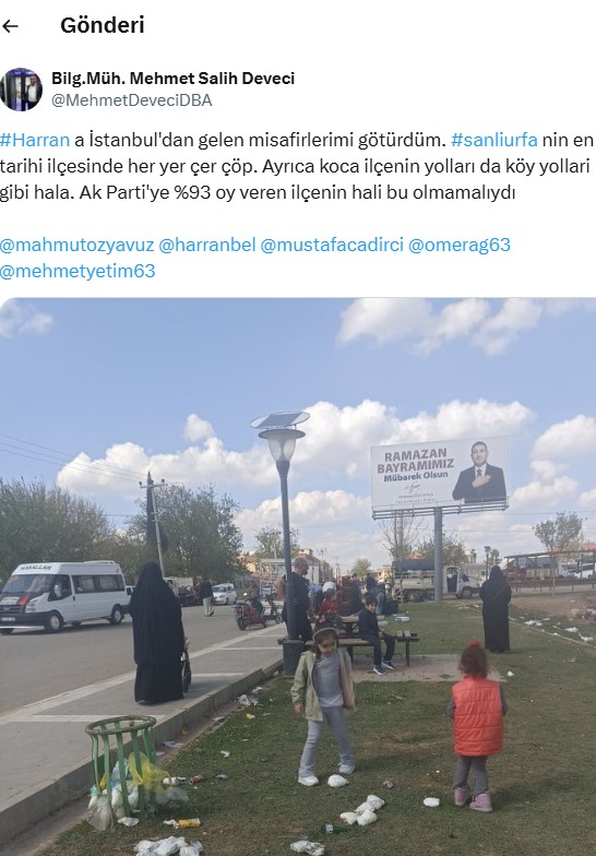 Harran’daki Temizlik ve Altyapı Sorunları Gündemde