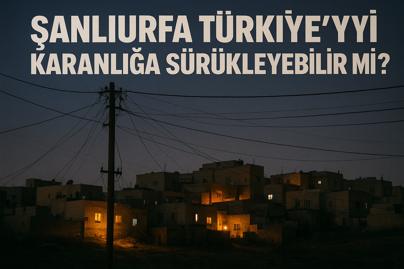 Şanlıurfa Türkiye’yi Karanlığa Sürükleyebilir mi?