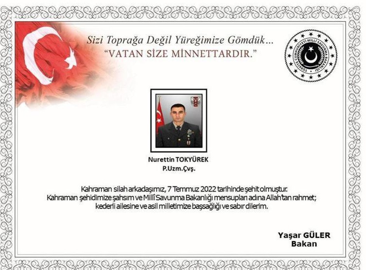 Şehit Tokyürek’in Naaşı 2 Yıl Sonra Ulaşıldı