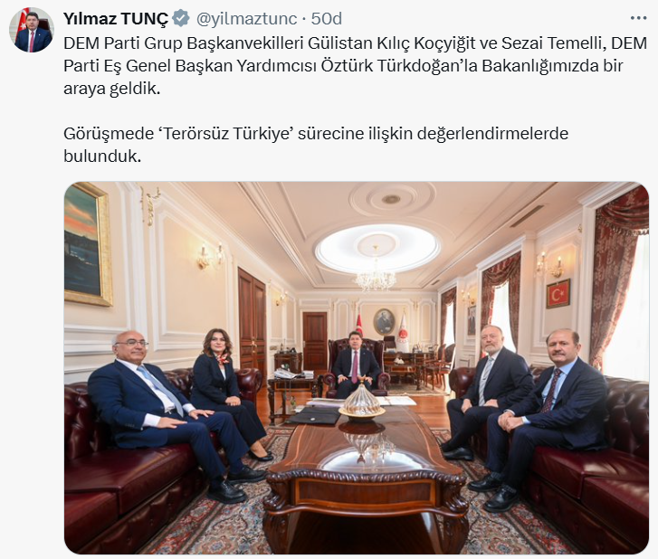 Bakan Tunç: Terörsüz Türkiye Sürecini Değerlendirdik