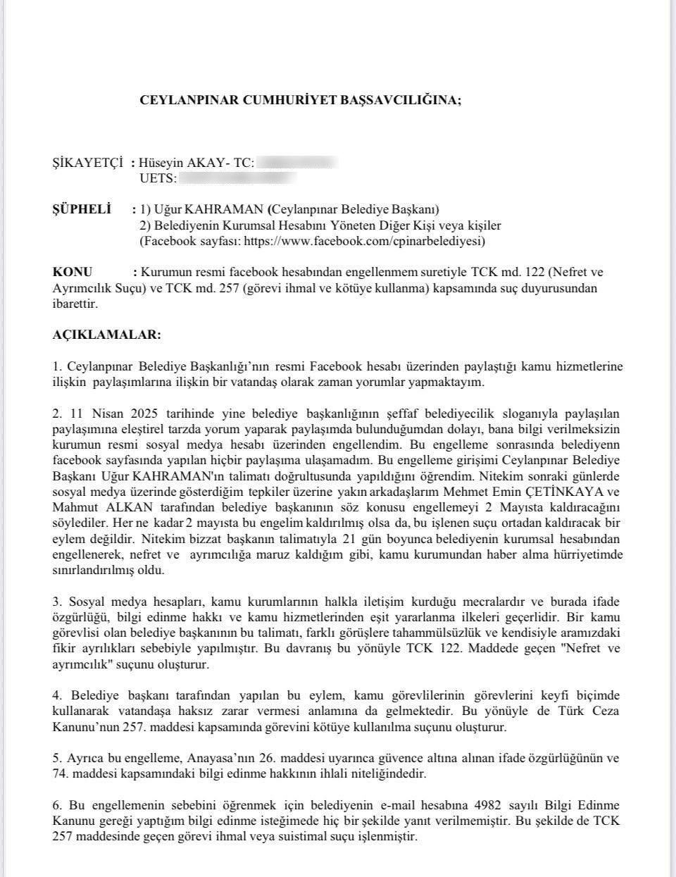 Ceylanpınar’da İfade Özgürlüğü Tartışması Büyüyor