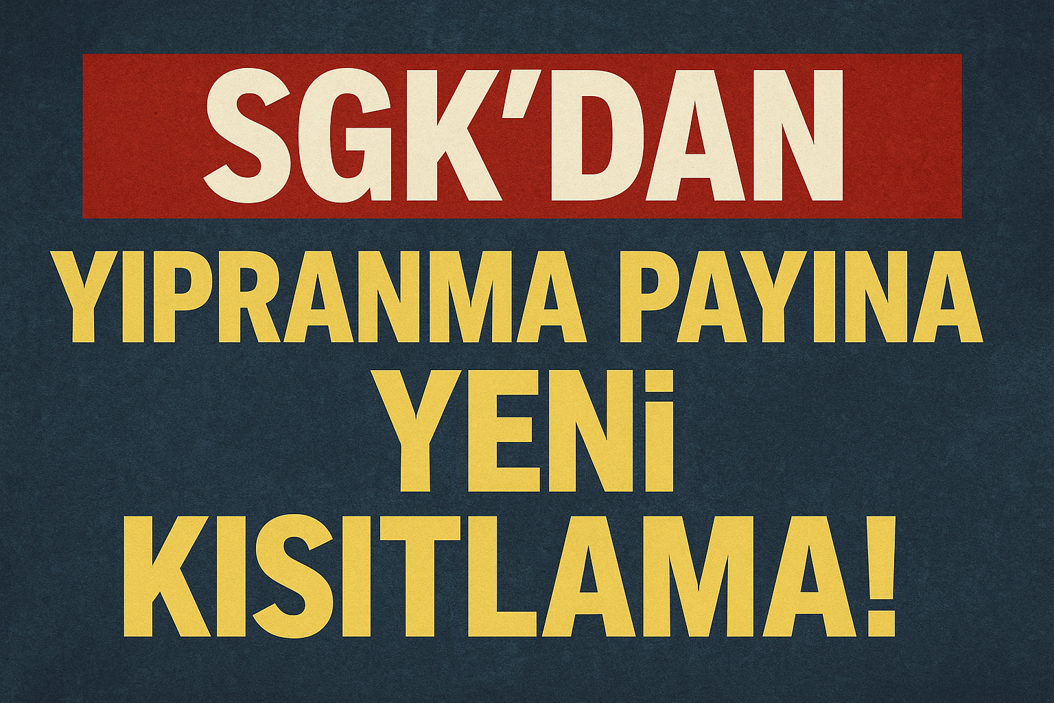 SGK’dan Yıpranma Payına Yeni Kısıtlama!
