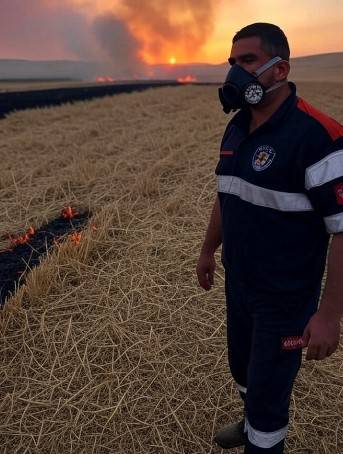 Şanlıurfa'da Anız Yakan Yandı!