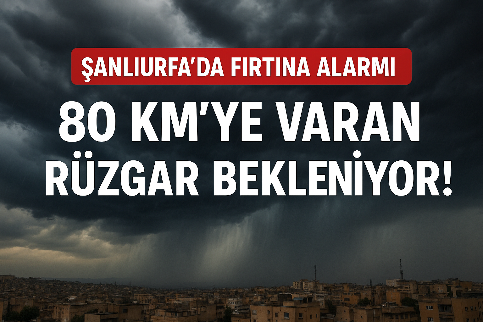 Urfa’da Fırtına Alarmı: 80 Km'ye Varan Rüzgar Bekleniyor
