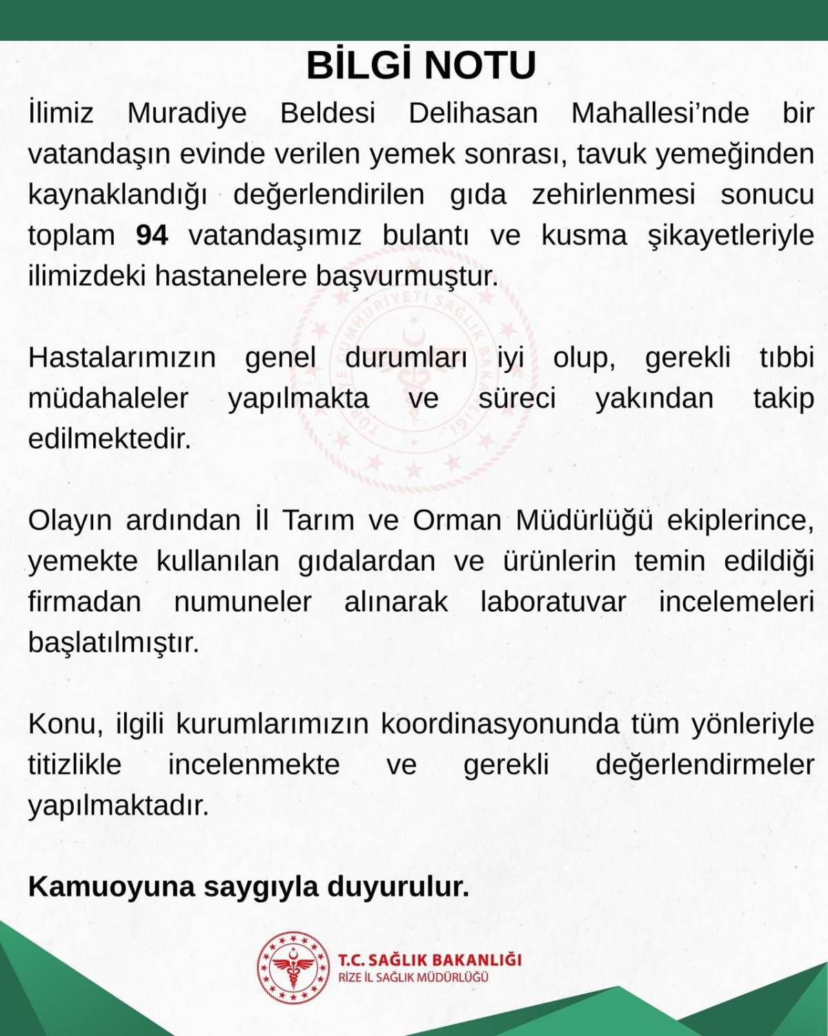 Rize’de Mevlit Felaketi: 94 Kişi Zehirlendi