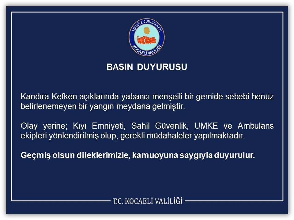 Kocaeli Açıklarında Korkutan Gemi Yangını!