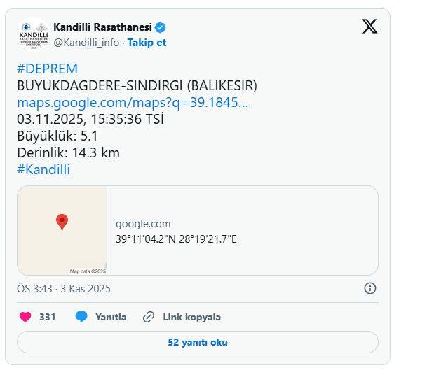 İstanbul'da Hissedilen Bir Deprem Oldu!