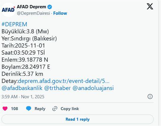 Balıkesir'de Art Arda Deprem!