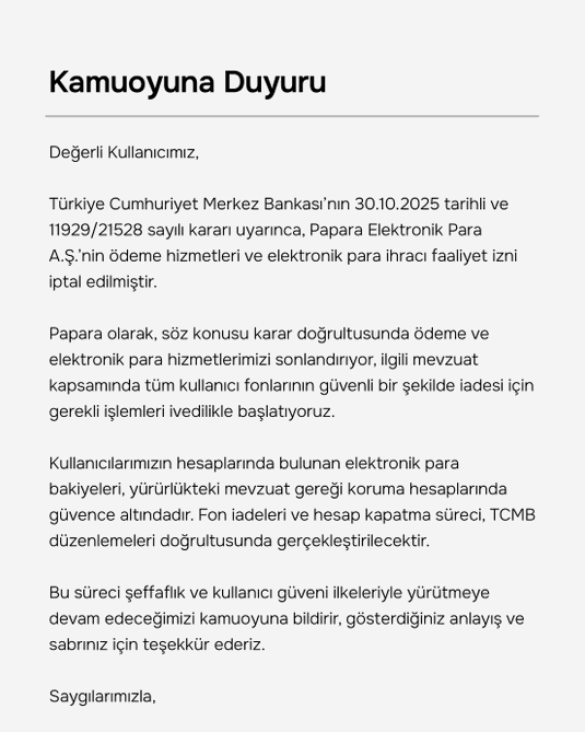 Papara’nın İzni İptal Edilmişti: Paralar Ne Olacak?