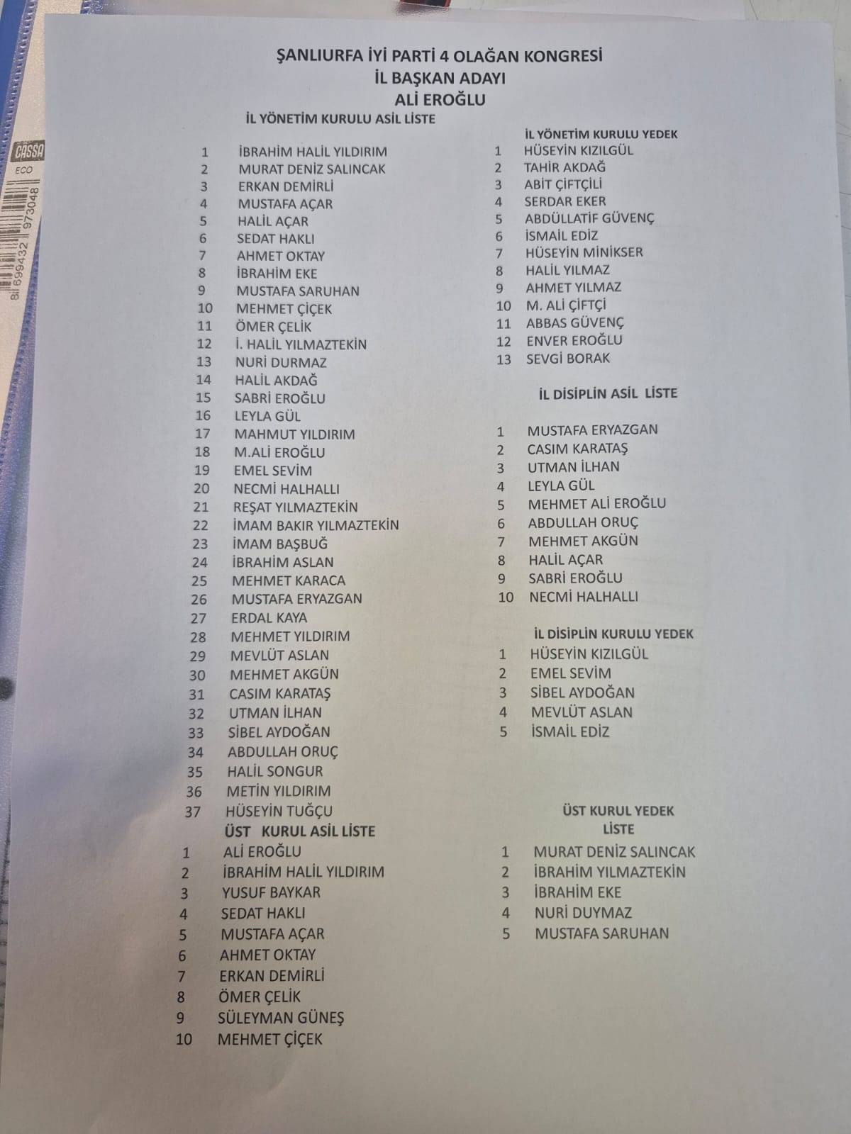 İYİ Parti Şanlıurfa’da Yeniden Eroğlu Dedi!